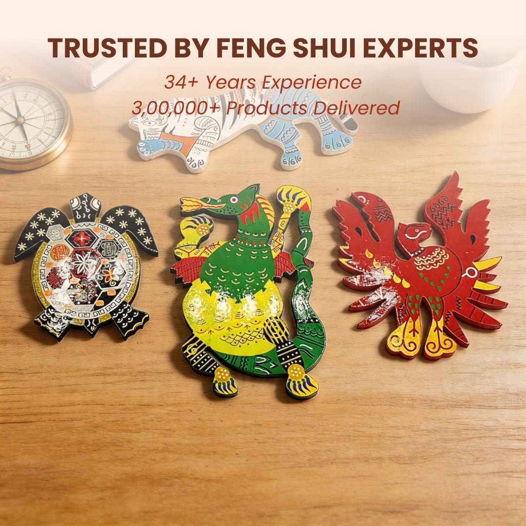 Feng Shui Wooden Animals Set Wall Hanging, energised before dispatch by Plus Value India