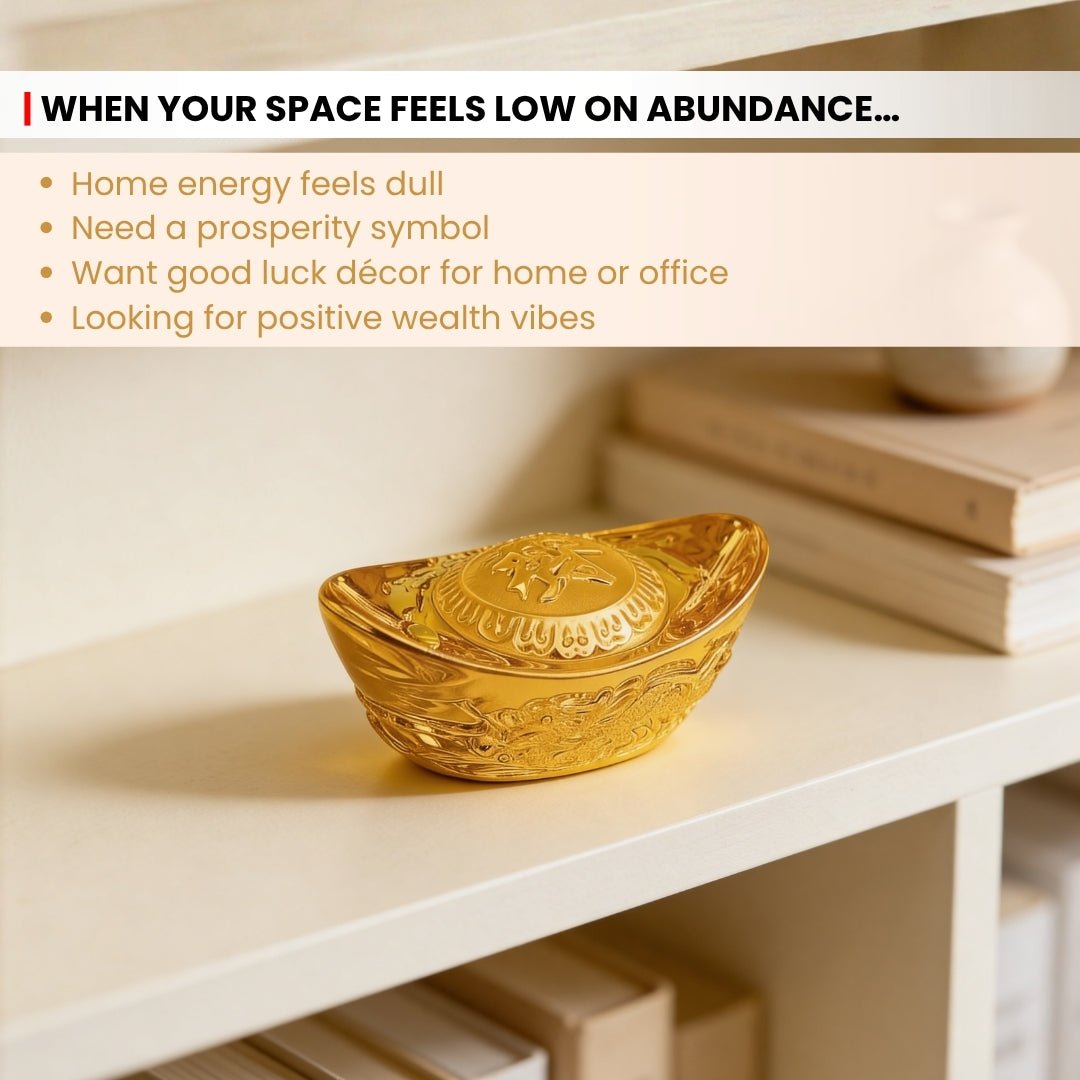 Feng Shui Yellow Crystal Ingot for Wealth Good Luck & Prosperity - plusvalueindia