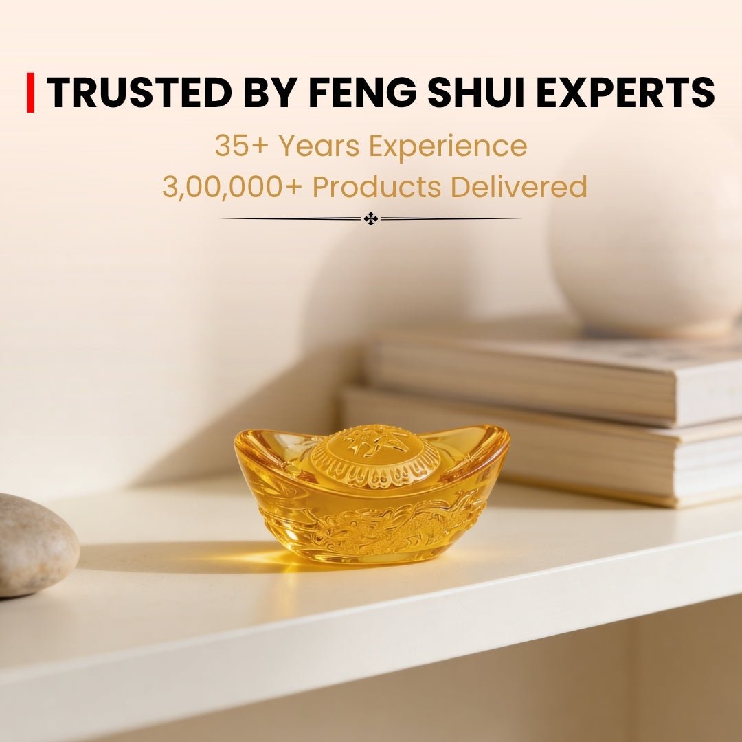 Feng Shui Yellow Crystal Ingot for Wealth Good Luck & Prosperity - plusvalueindia