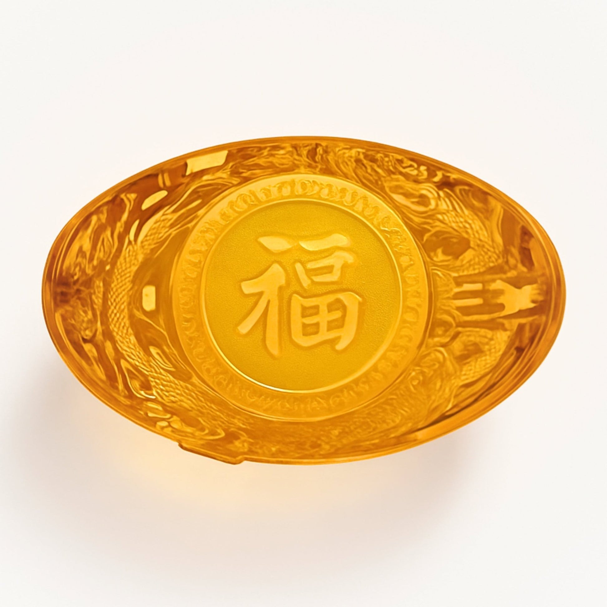 Feng Shui Yellow Crystal Ingot for Wealth & Good Luck | Chinese Yuan Bao Money Showpiece | Cute Golden Prosperity Figurine for Home Decor, Office Desk & Cash Drawer Gift - plusvalueindia