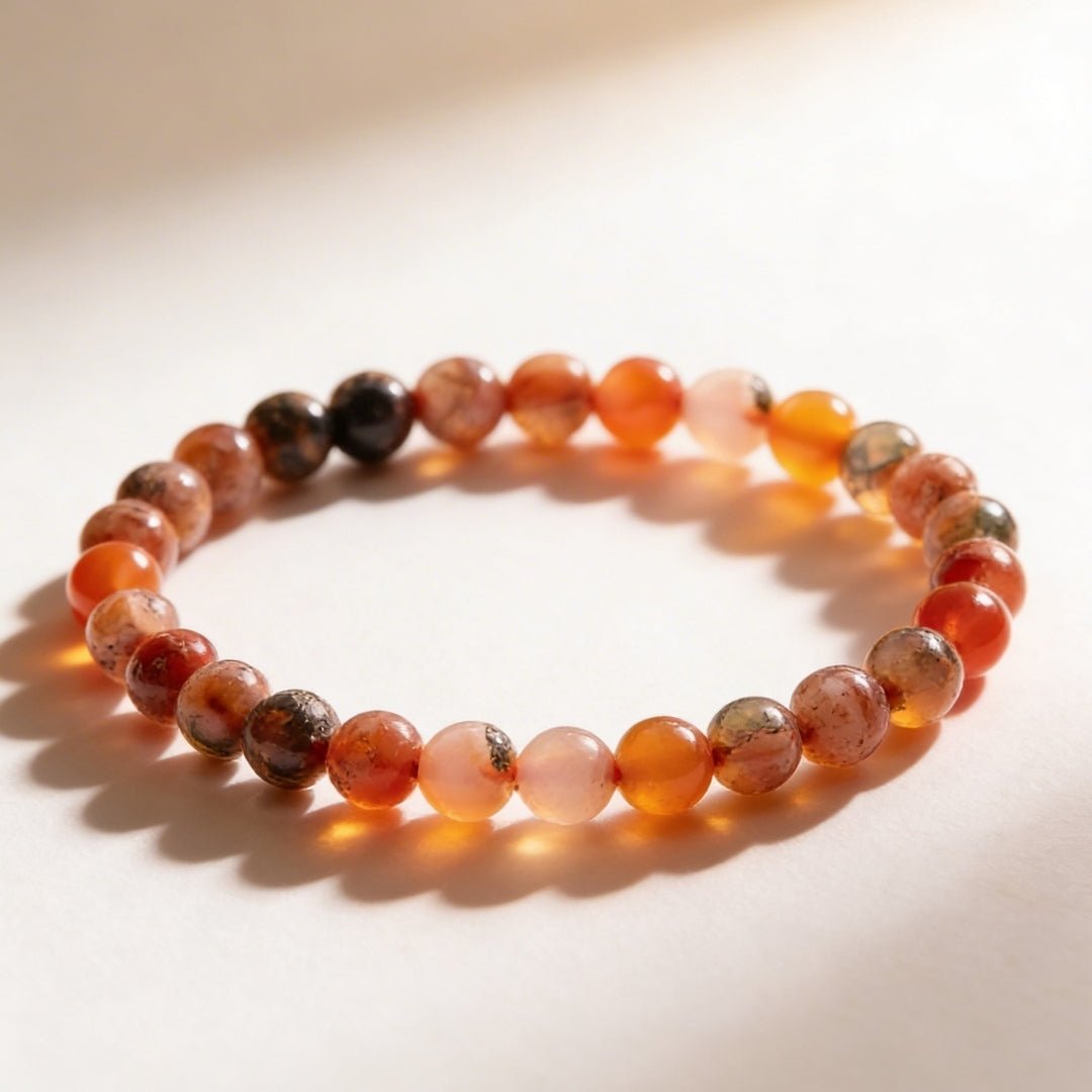 Fire Agate Bracelet Reiki & Healing Crystal Chakra - plusvalueindia