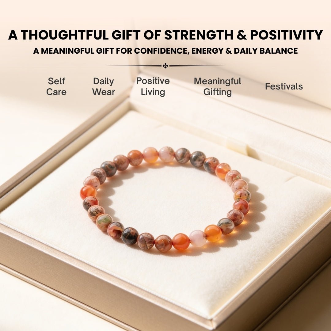 Fire Agate Bracelet Reiki & Healing Crystal Chakra - plusvalueindia
