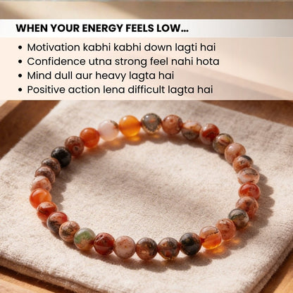 Fire Agate Bracelet Reiki & Healing Crystal Chakra - plusvalueindia