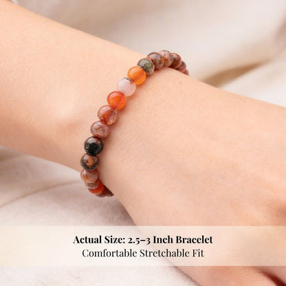 Fire Agate Bracelet Reiki & Healing Crystal Chakra - plusvalueindia