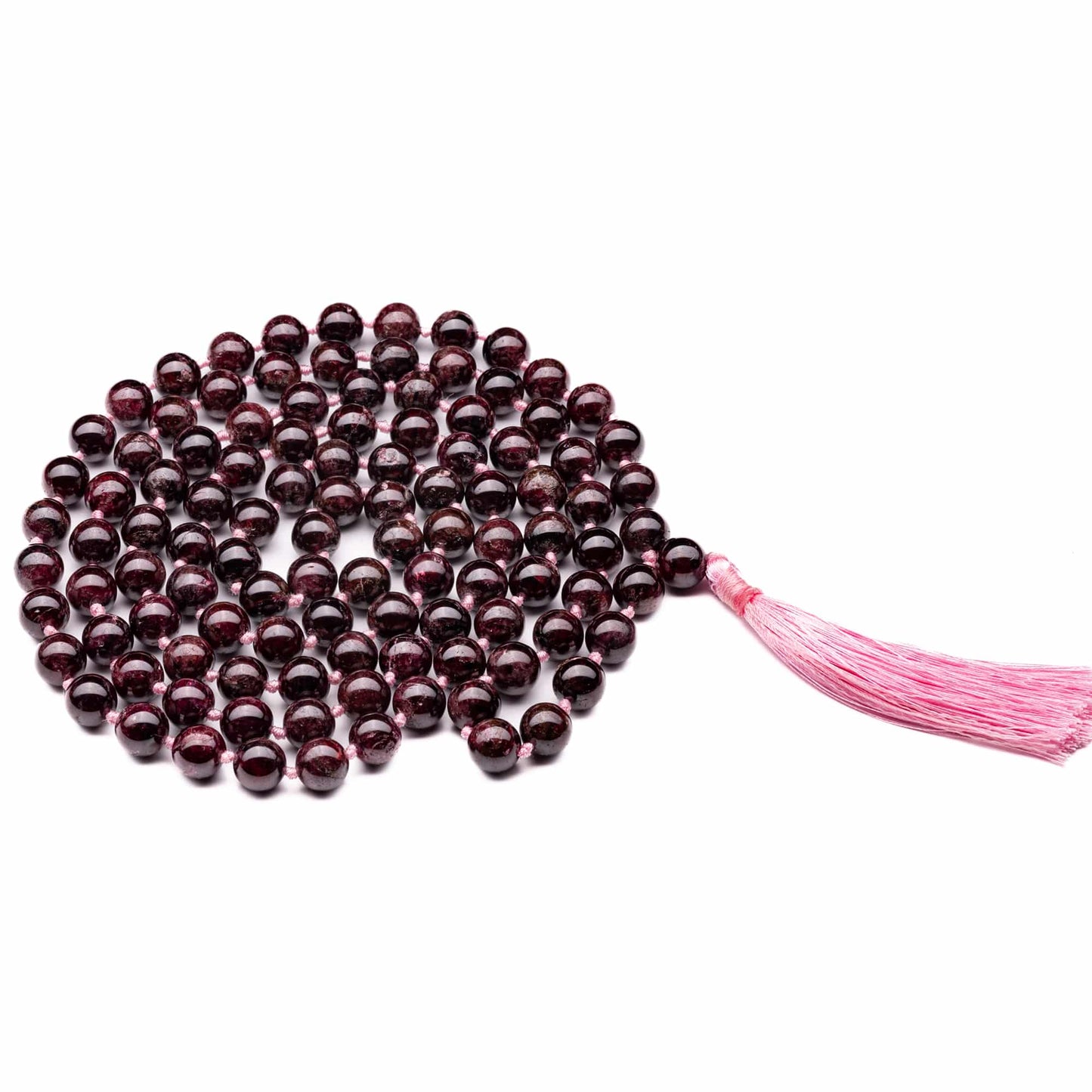 garnet mala necklace 10mm