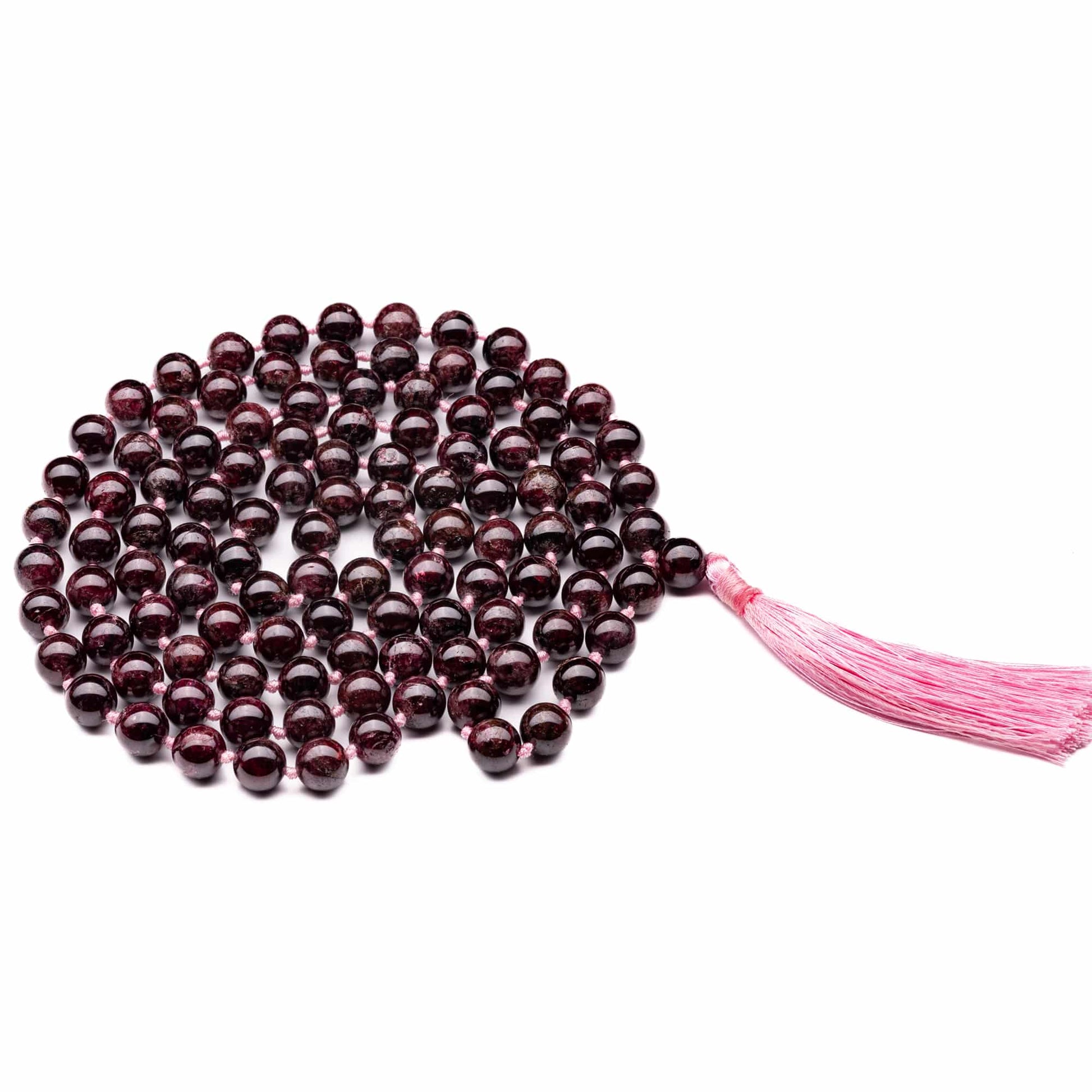 garnet mala necklace 10mm