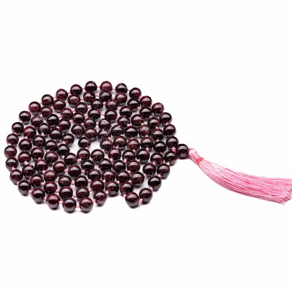garnet mala necklace 10mm