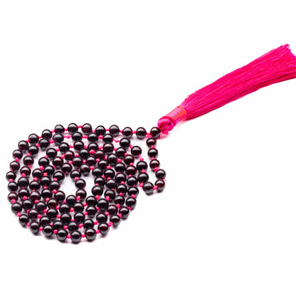 garnet mala necklace 6mm
