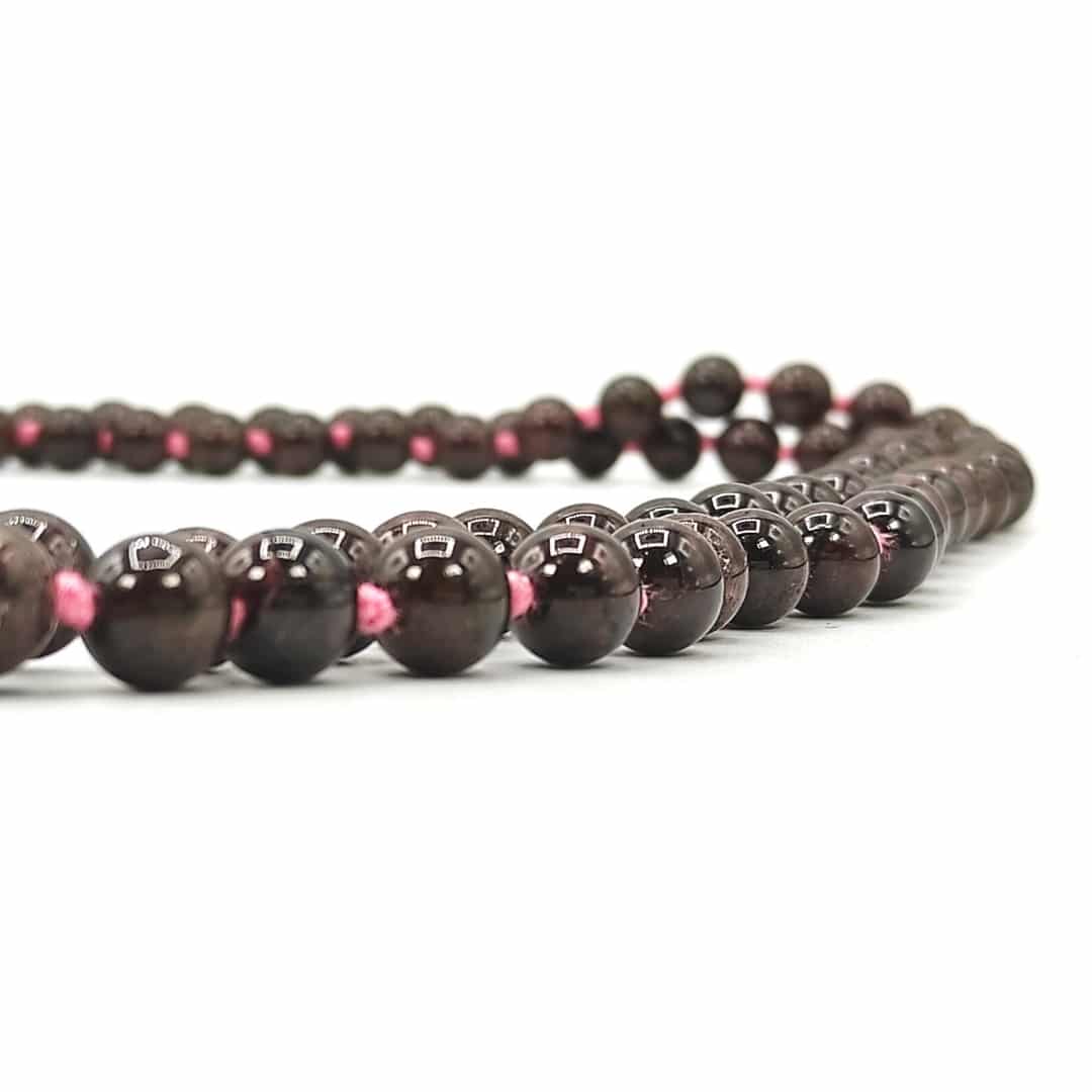 garnet mala necklace reiki healing crystal 10mm beads