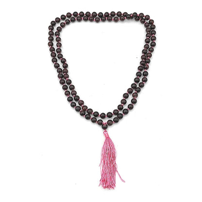 garnet mala necklace 10mm beads reiki healing crystal