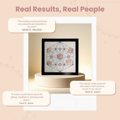 Reiki Rose Quartz Crystal Grid - Love, Harmony & Delayed Marriage - plusvalueindia
