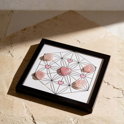 Reiki Rose Quartz Crystal Grid - Love, Harmony & Delayed Marriage - plusvalueindia