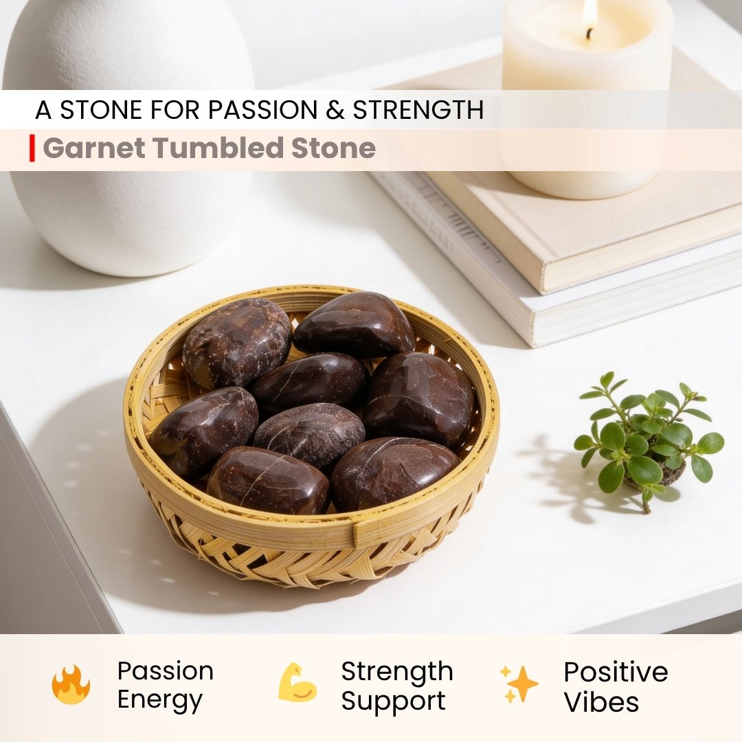 Garnet Tumbled Stone Pebbles - Energizing & Regenerating Stone - plusvalueindia