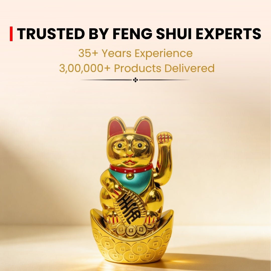 Feng Shui Lucky Cat Maneki Neko Showpiece for Wealth & Good Luck - plusvalueindia