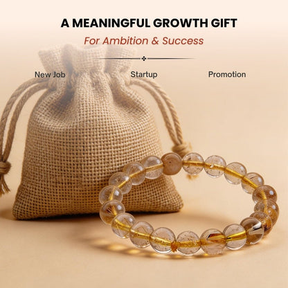 Golden Rutilated Quartz Bracelet for Manifestation| Men & Women - plusvalueindia