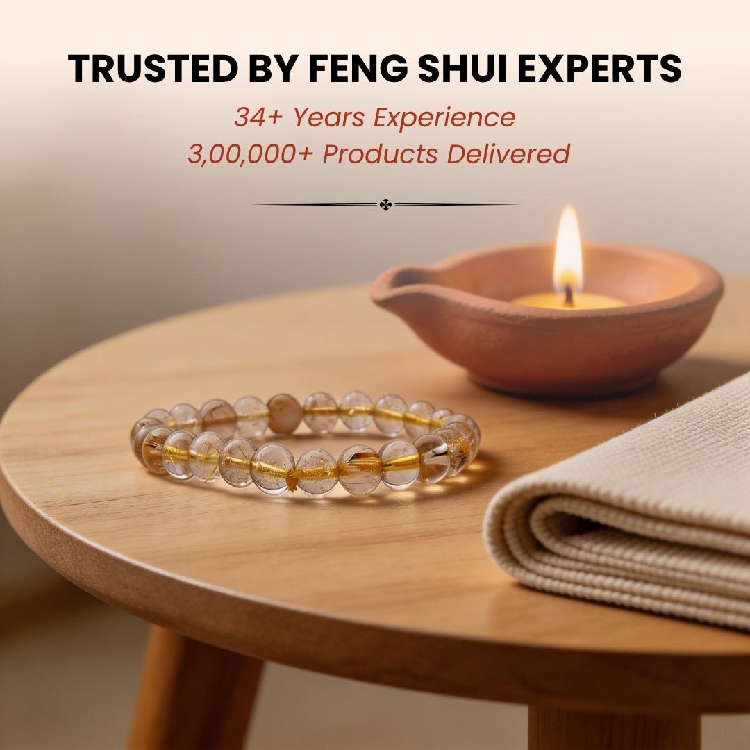 Golden Rutilated Quartz Bracelet for Manifestation| Men & Women - plusvalueindia