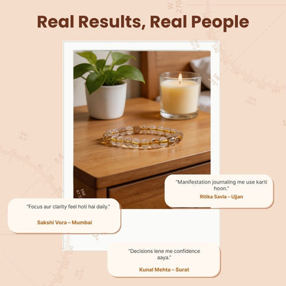 Golden Rutilated Quartz Bracelet for Manifestation| Men & Women - plusvalueindia