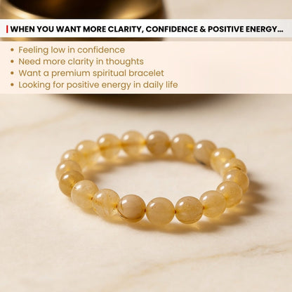 Golden Rutilated Quartz Bracelet for Manifestation| Men & Women - plusvalueindia