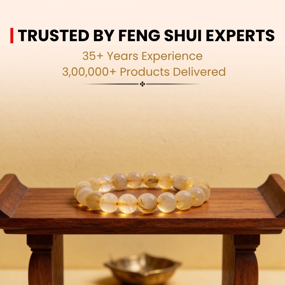 Golden Rutilated Quartz Bracelet for Manifestation| Men & Women - plusvalueindia