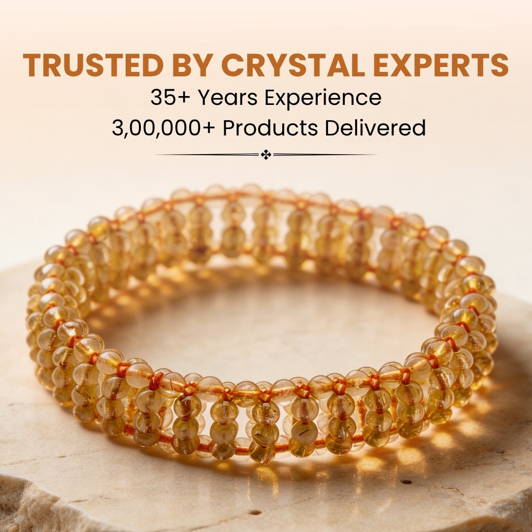 Golden Rutile Gajra Bracelet for Men Women Unisex (1pc) - plusvalueindia
