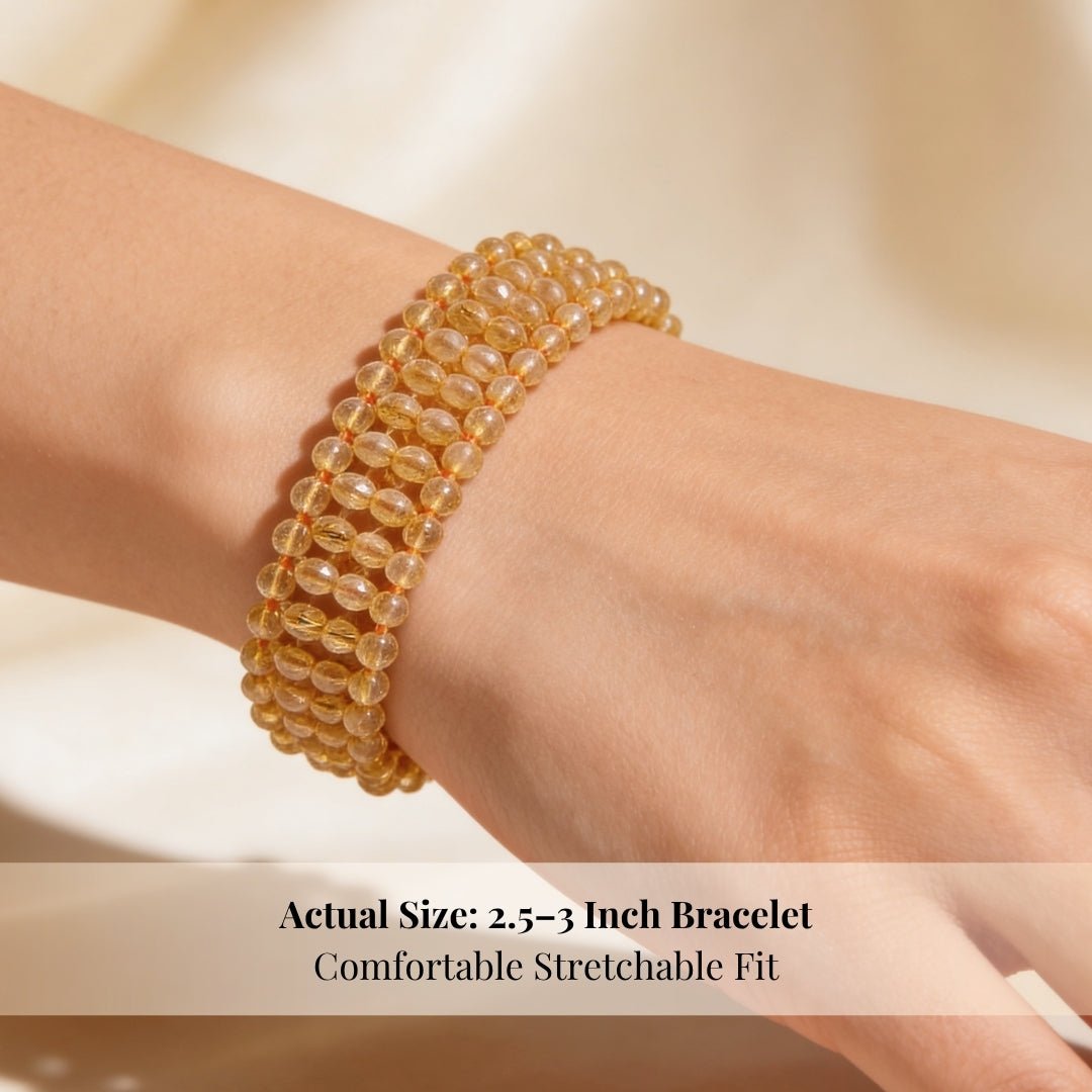 Golden Rutile Gajra Bracelet for Men Women Unisex (1pc) - plusvalueindia