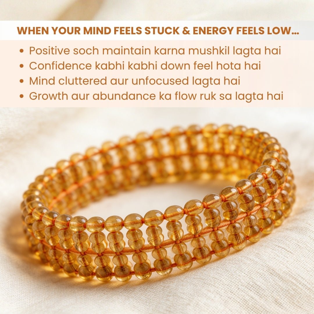 Golden Rutile Gajra Bracelet for Men Women Unisex (1pc) - plusvalueindia