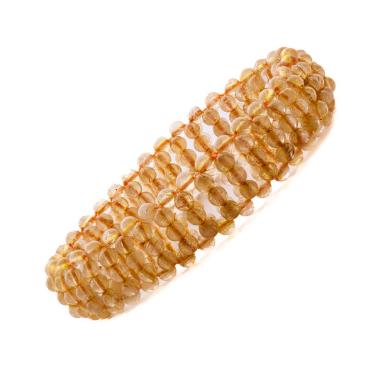 golden rutile quartz gajra bracelet