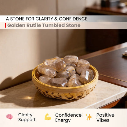 Golden Rutile Tumbled Stone Pebbles - plusvalueindia