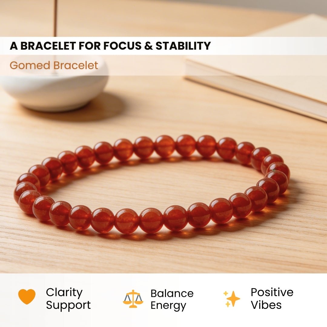 Gomed Bracelet Beads Size 6mm - plusvalueindia
