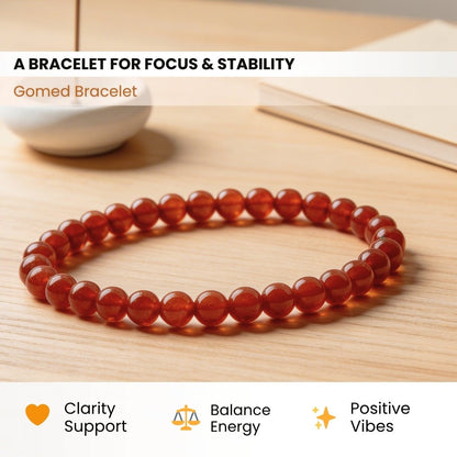 Gomed Bracelet Beads Size 6mm - plusvalueindia