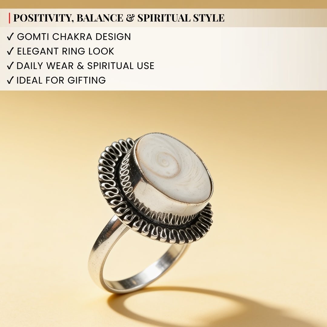 Gomti Chakra Ring - Stone for Good Luck, Prosperity and Good Health - plusvalueindia