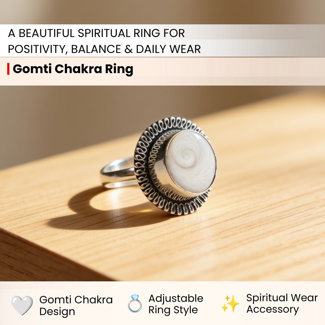 Gomti Chakra Ring - Stone for Good Luck, Prosperity and Good Health - plusvalueindia