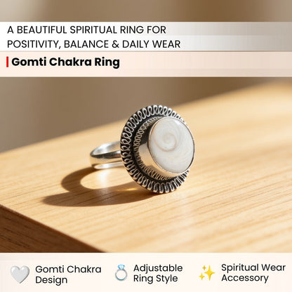 Gomti Chakra Ring - Stone for Good Luck, Prosperity and Good Health - plusvalueindia