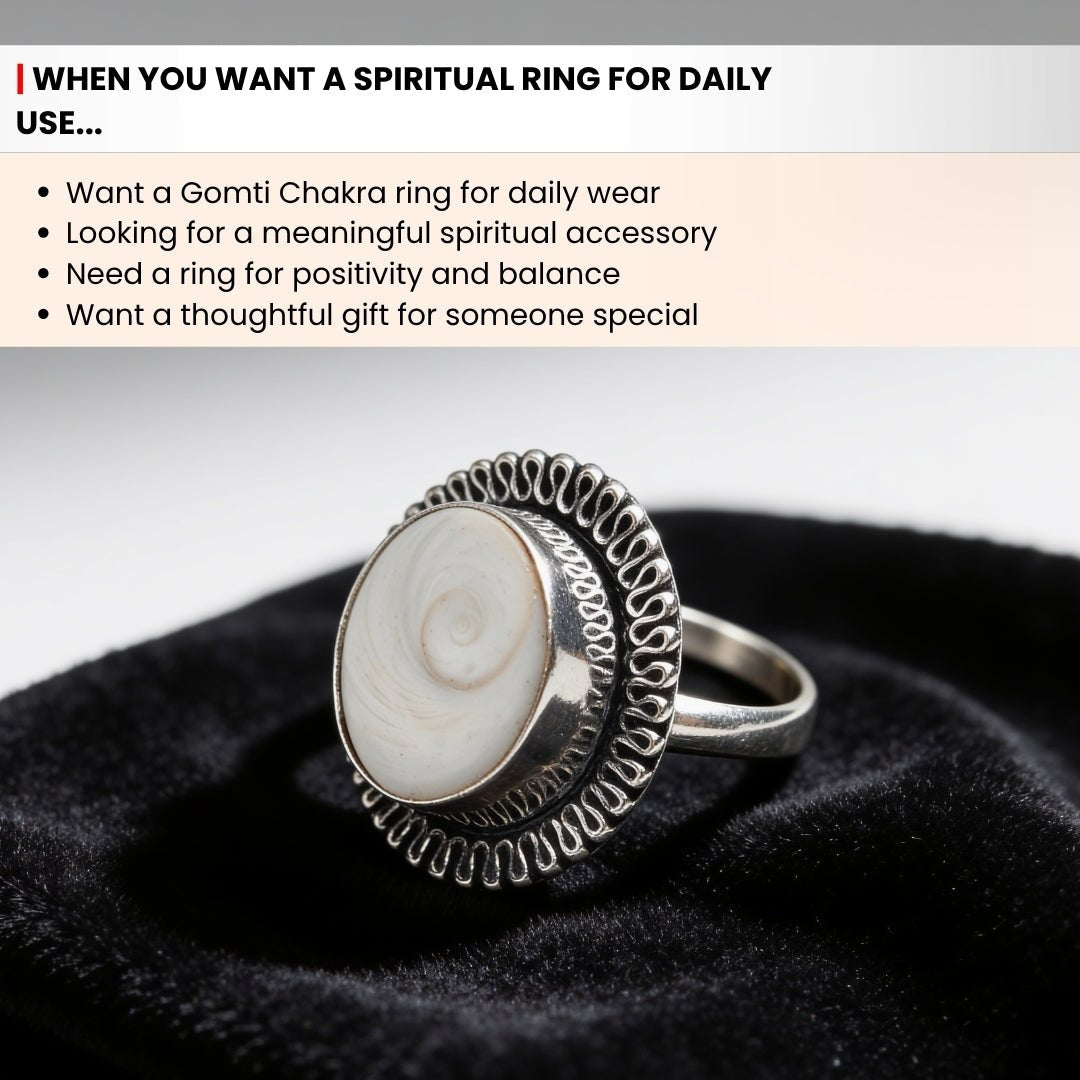 Gomti Chakra Ring - Stone for Good Luck, Prosperity and Good Health - plusvalueindia