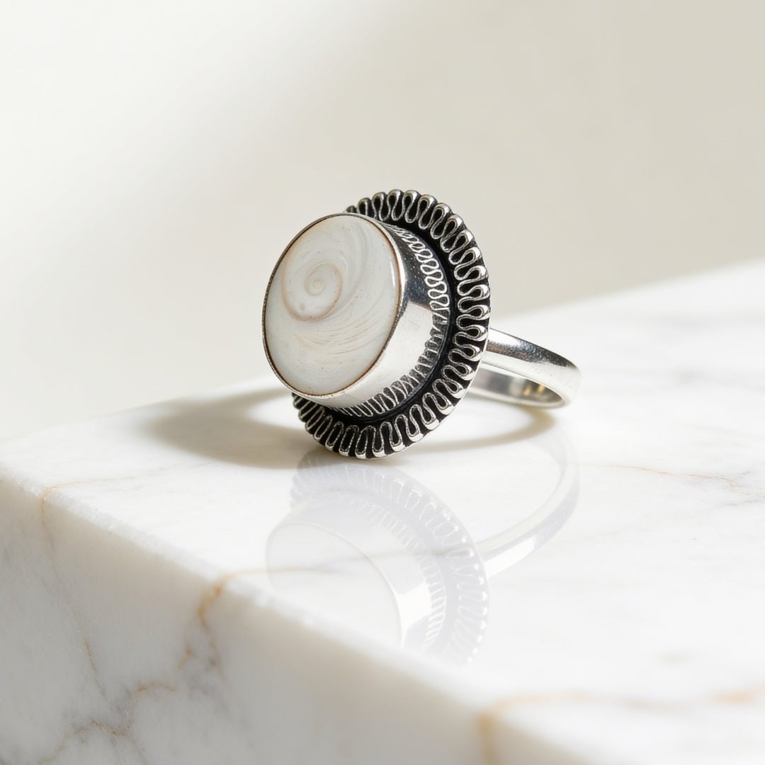 Gomti Chakra Ring - Stone for Good Luck, Prosperity and Good Health - plusvalueindia