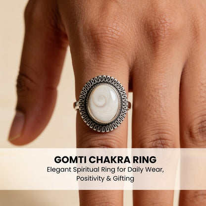 Gomti Chakra Ring - Stone for Good Luck, Prosperity and Good Health - plusvalueindia