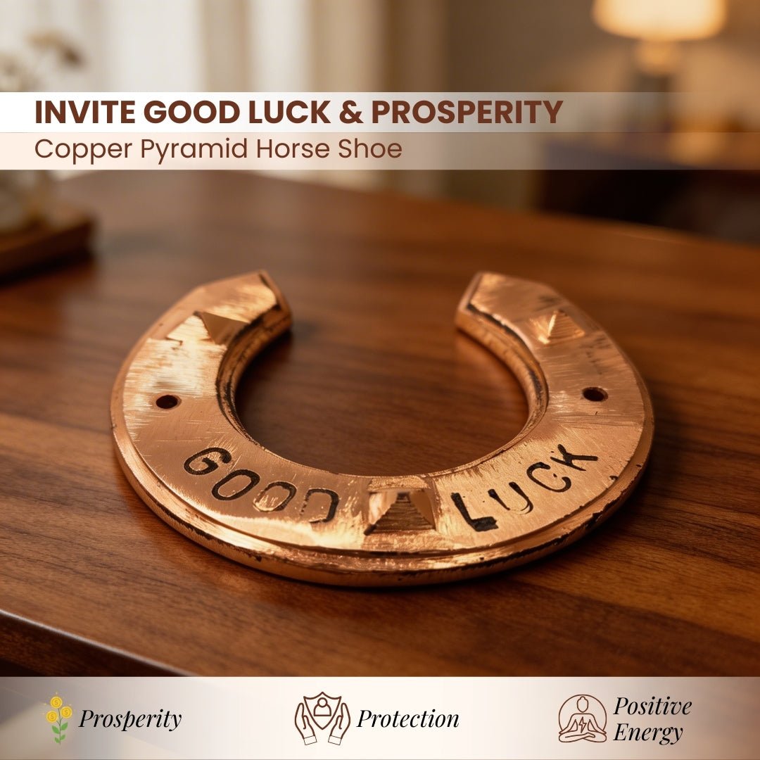 Good Luck Horse Shoe Made in Copper With Pyramid - plusvalueindia