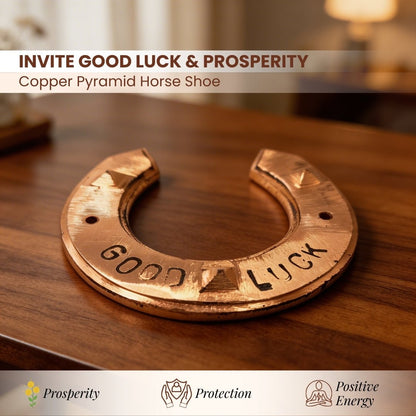 Good Luck Horse Shoe Made in Copper With Pyramid - plusvalueindia
