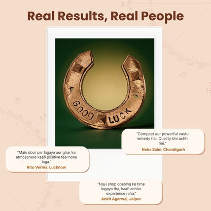 Good Luck Horse Shoe Made in Copper With Pyramid - plusvalueindia