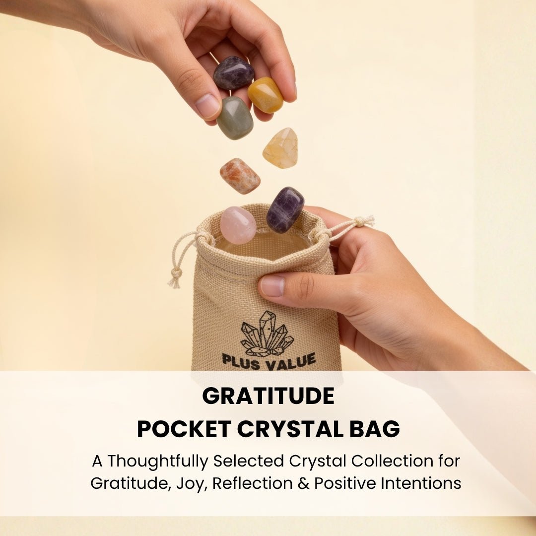 Gratitude Pocket Crystal Bag - plusvalueindia