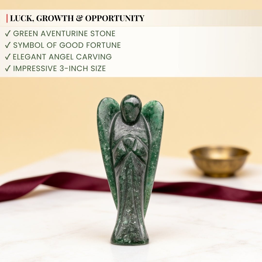 3 inch (approx. 75 mm) height and base measurement diagram for carved crystal angel
