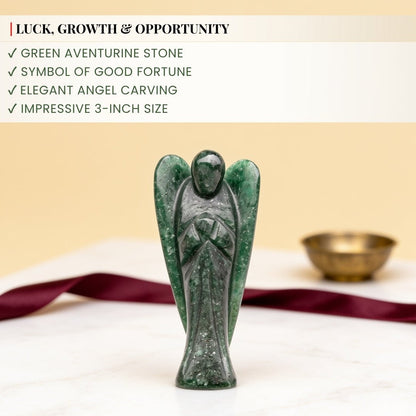 3 inch (approx. 75 mm) height and base measurement diagram for carved crystal angel