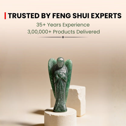 Smooth flat base of carved angel statue ensuring wobble-free desktop placement