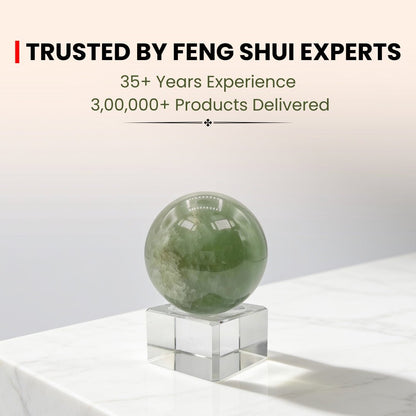 Green Aventurine Ball Sphere With Crystal Stand - plusvalueindia