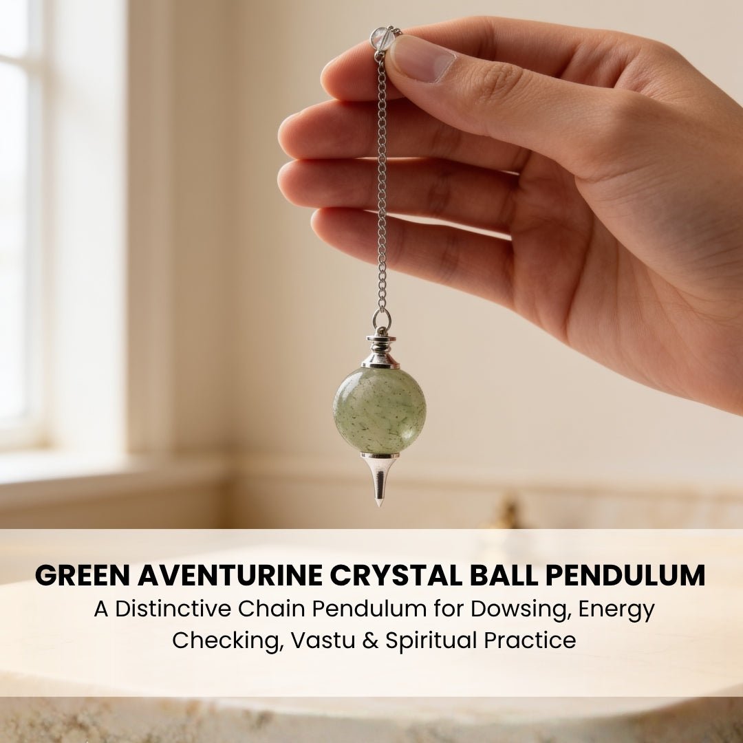 Overall length measurement diagram showing chain drop and crystal pendulum dimensions