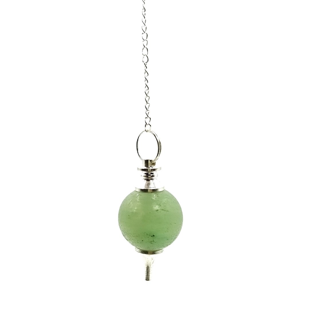 green aventurine stone ball chain dowsing pendulum