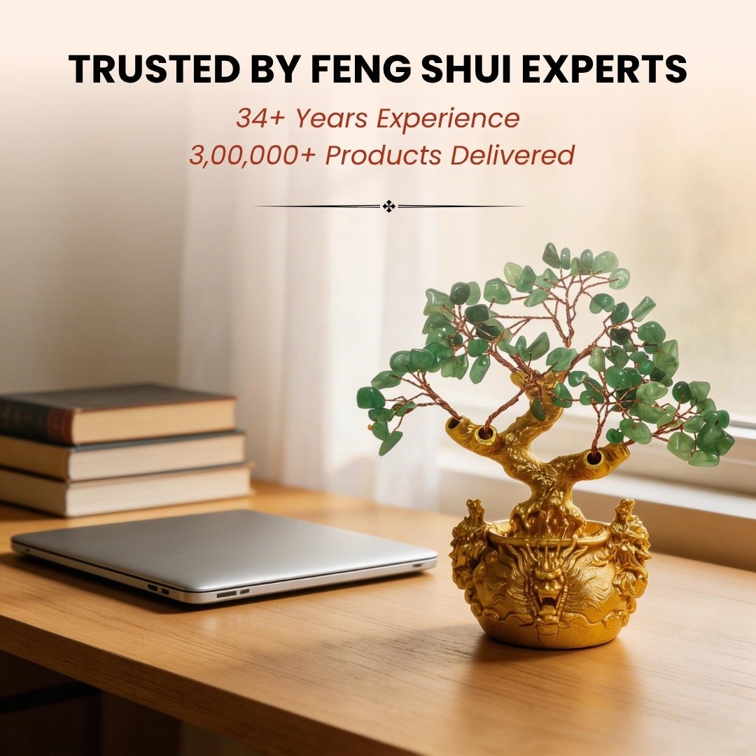 Green Aventurine Crystal Tree for Wealth & New Beginnings Positive Energy Showpiece for Home Decor - plusvalueindia