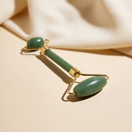 Green Aventurine Facial Massage Roller for Body, Face, Neck, Eye - plusvalueindia