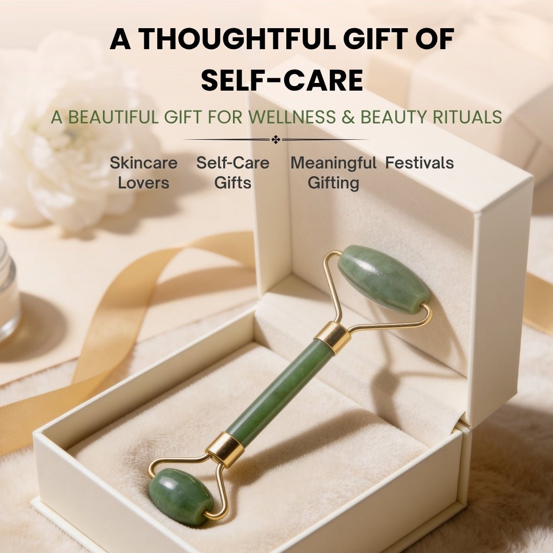 Green Aventurine Facial Massage Roller for Body, Face, Neck, Eye - plusvalueindia