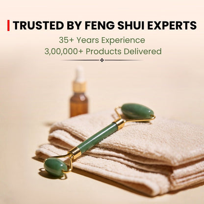 Green Aventurine Facial Massage Roller for Body, Face, Neck, Eye - plusvalueindia